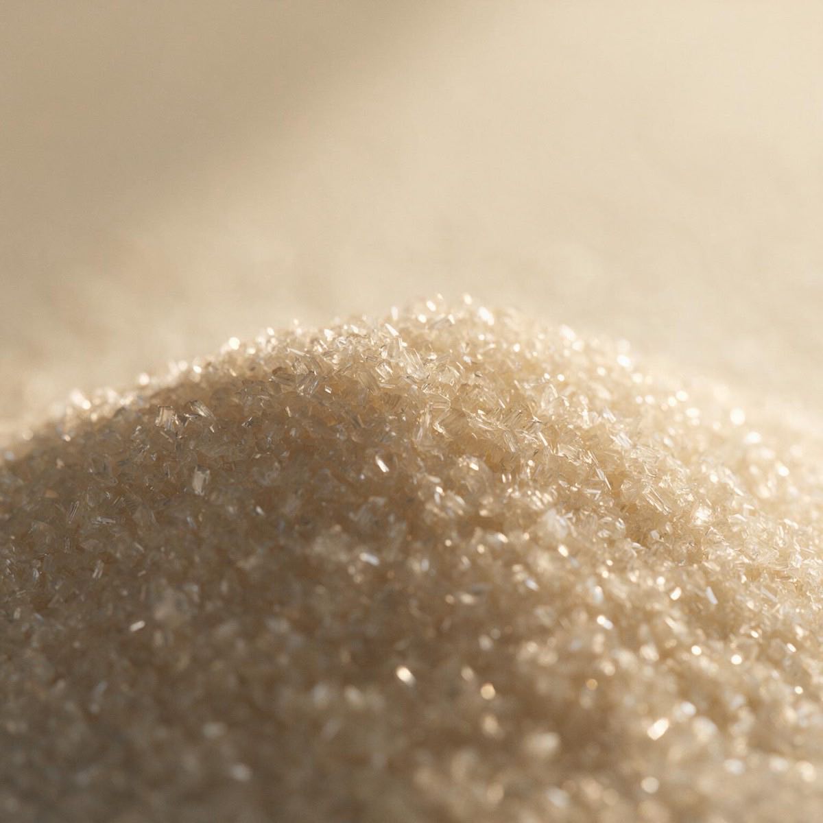 A close crop of fine crystalline powder