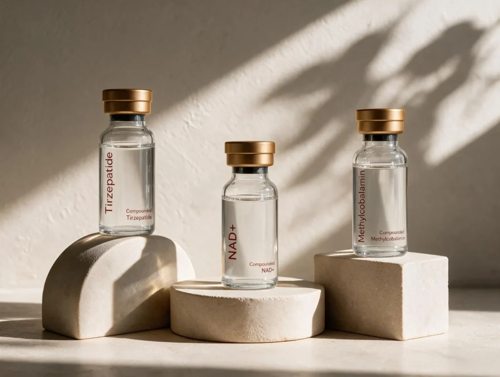 Tirzepatide, NAD+, B12 vials